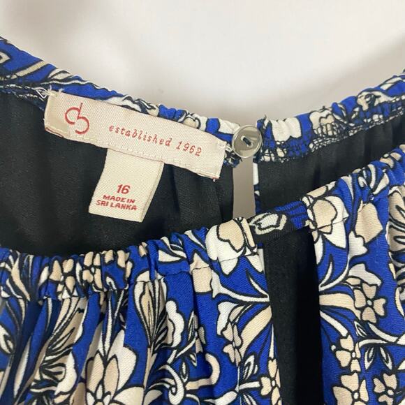 Established 1962 Blue Halter Maxi Dress Plus Size 16 Floral Paisley Print Hippie - Picture 2 of 11